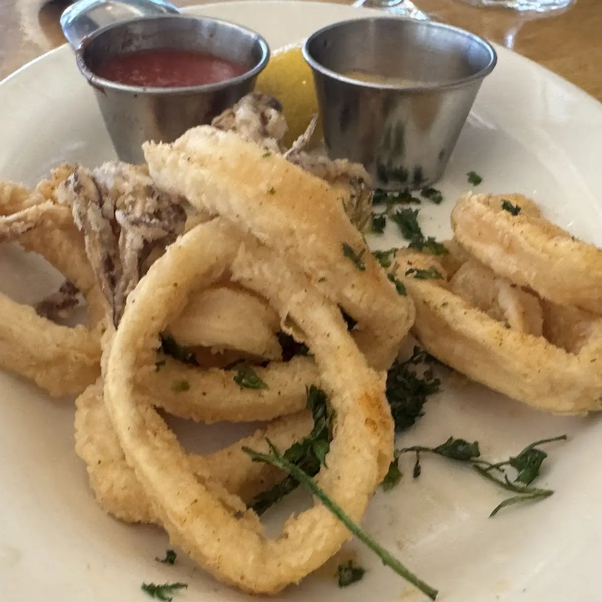 Fried Calamari and Artichoke Hearts