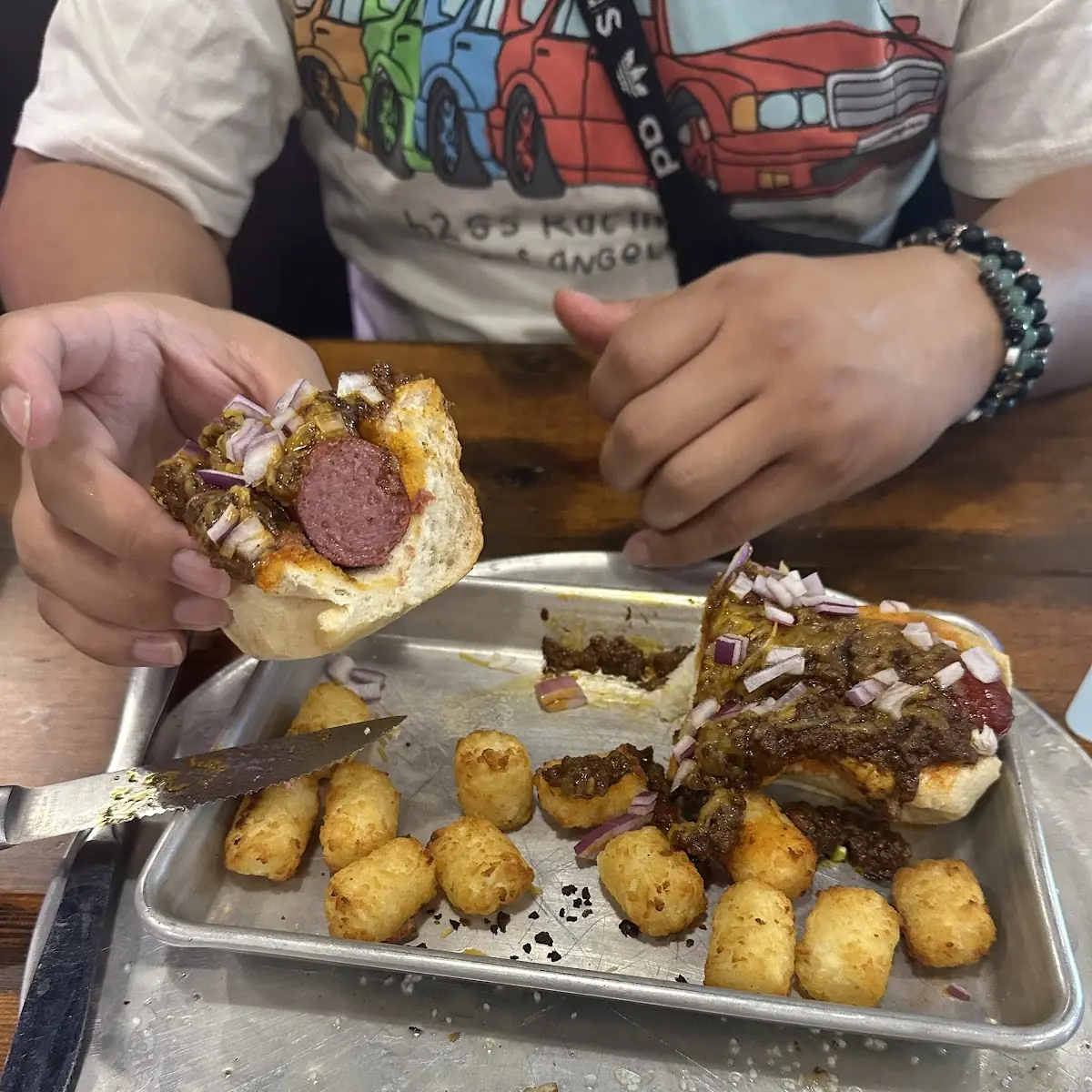 Kobe Wagyu Beef Chili Cheese Dog