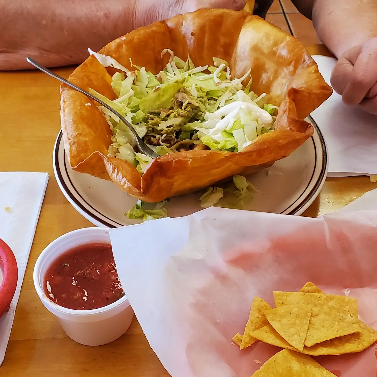 Taco Salad and Cheese Sauce