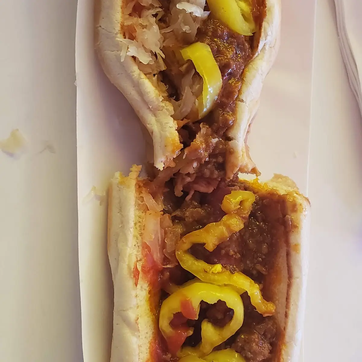 Foot Long Chili Hot Dog