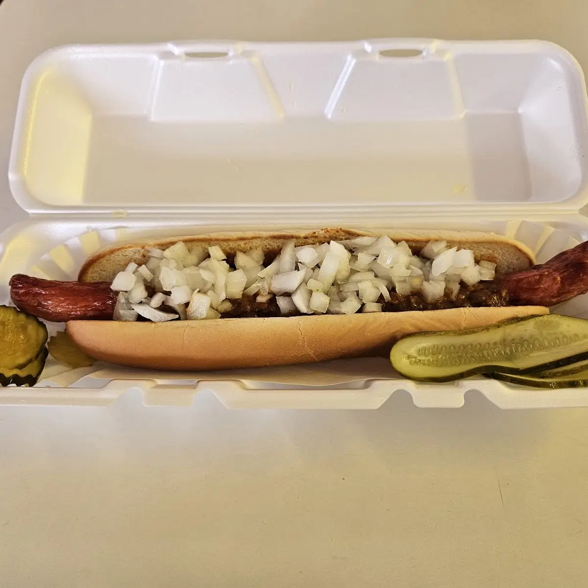 Footlong Chili Dog Onions
