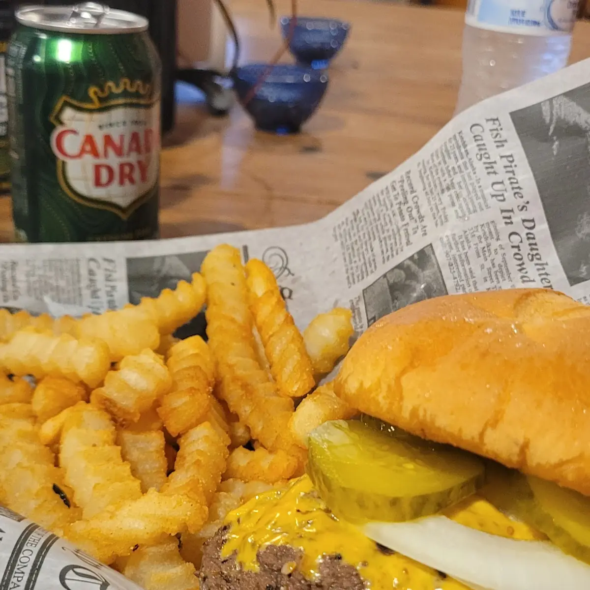 Cheese Burger and Fries
