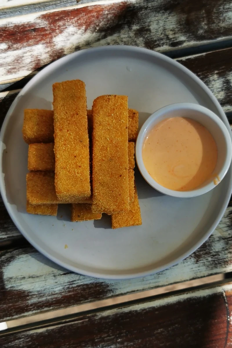 Polenta Chips with Garlic Aoli, The Quarters