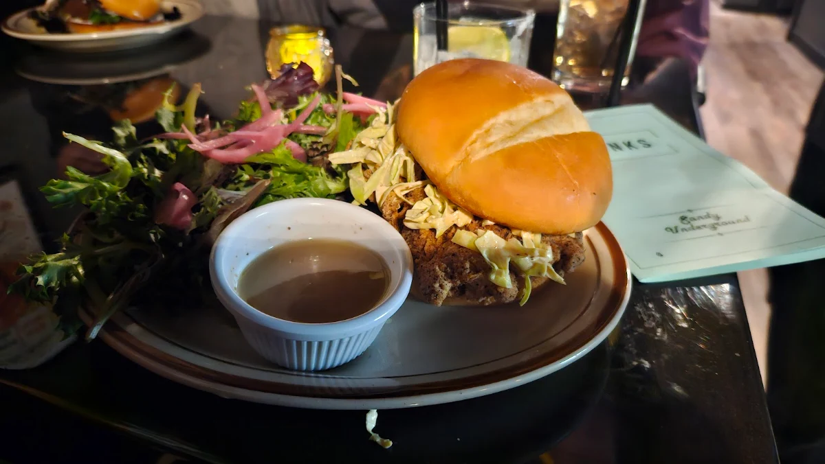 Crispy Chicken Sandwich with Side Salad