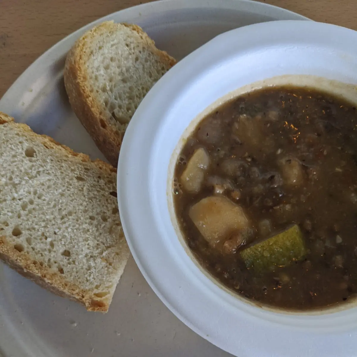 Green Chile Lentil Stew and Oven Bread