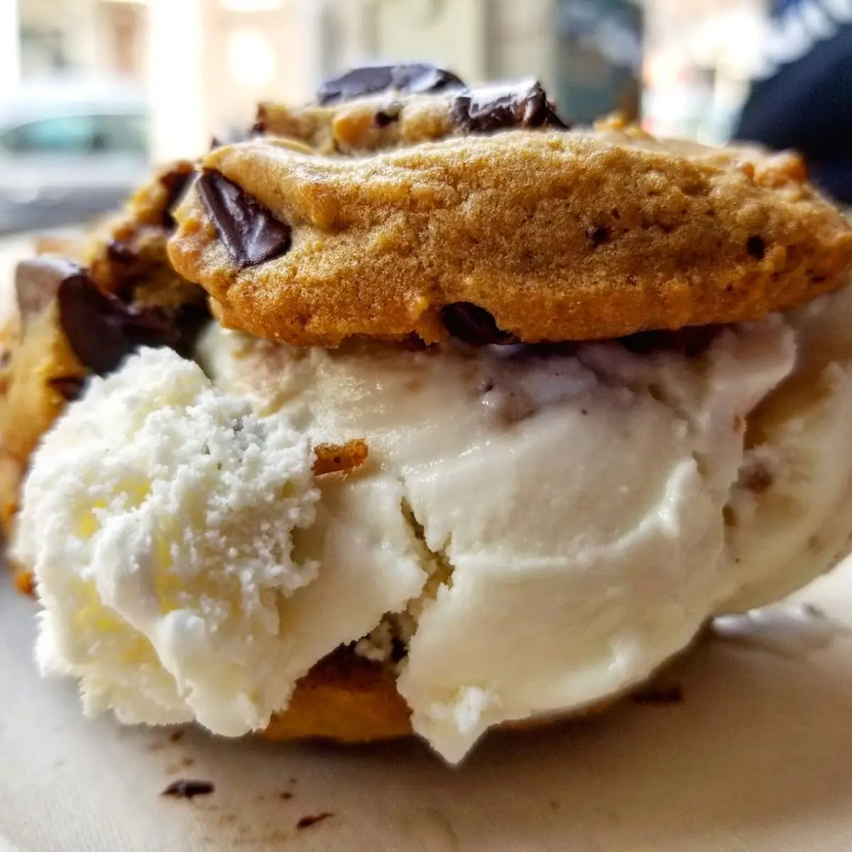 Chocolate Chunk Cookie Ice Cream Sandwich