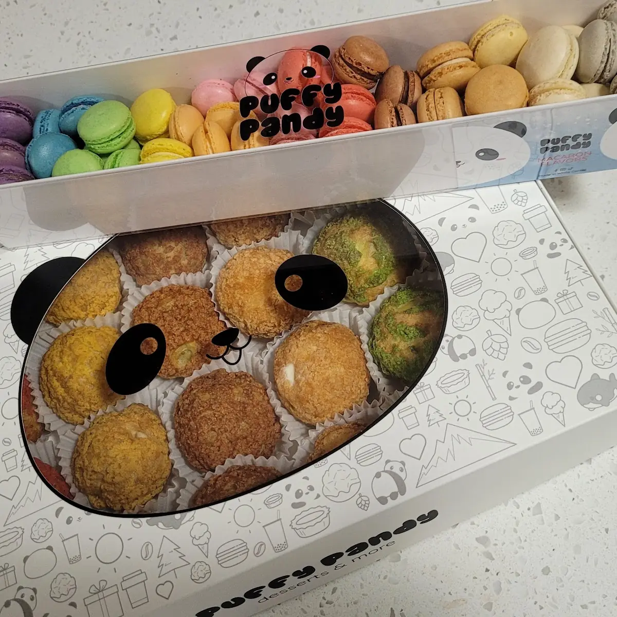 Mini Macarons Large Size and 24 Puffs