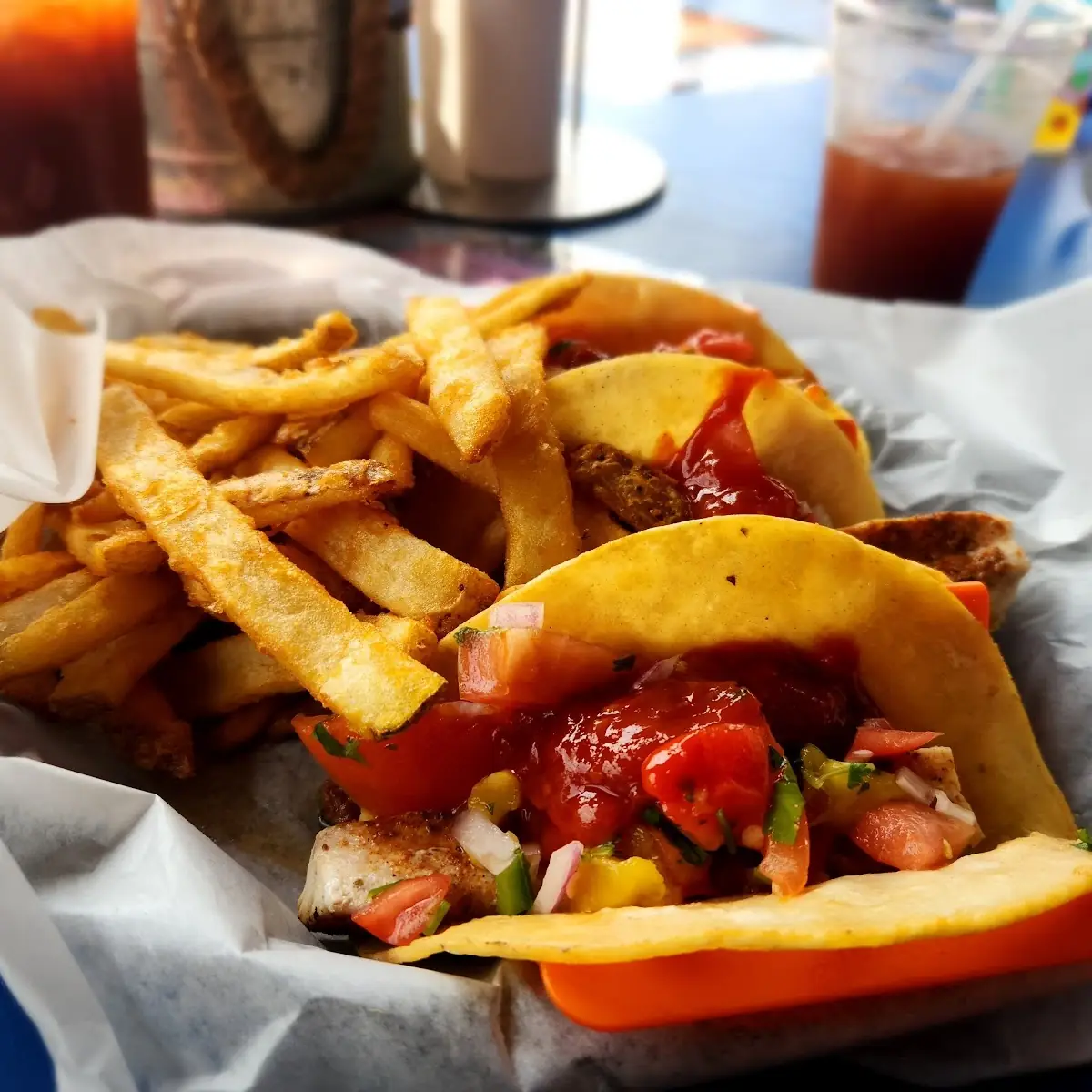 Blackened Seafood Taco Trio- Mahi