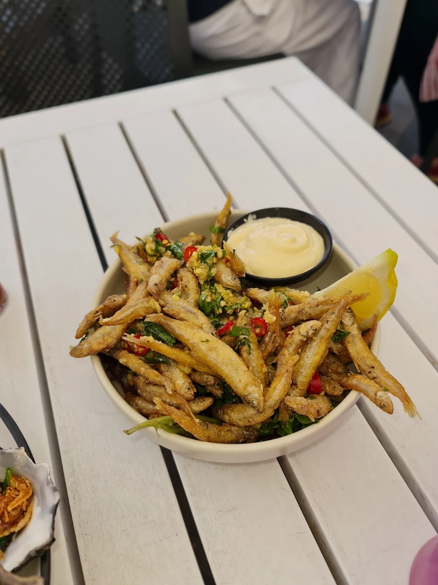 Salt & Pepper Squid & Chips, Oyster Bar Holdfast Shores