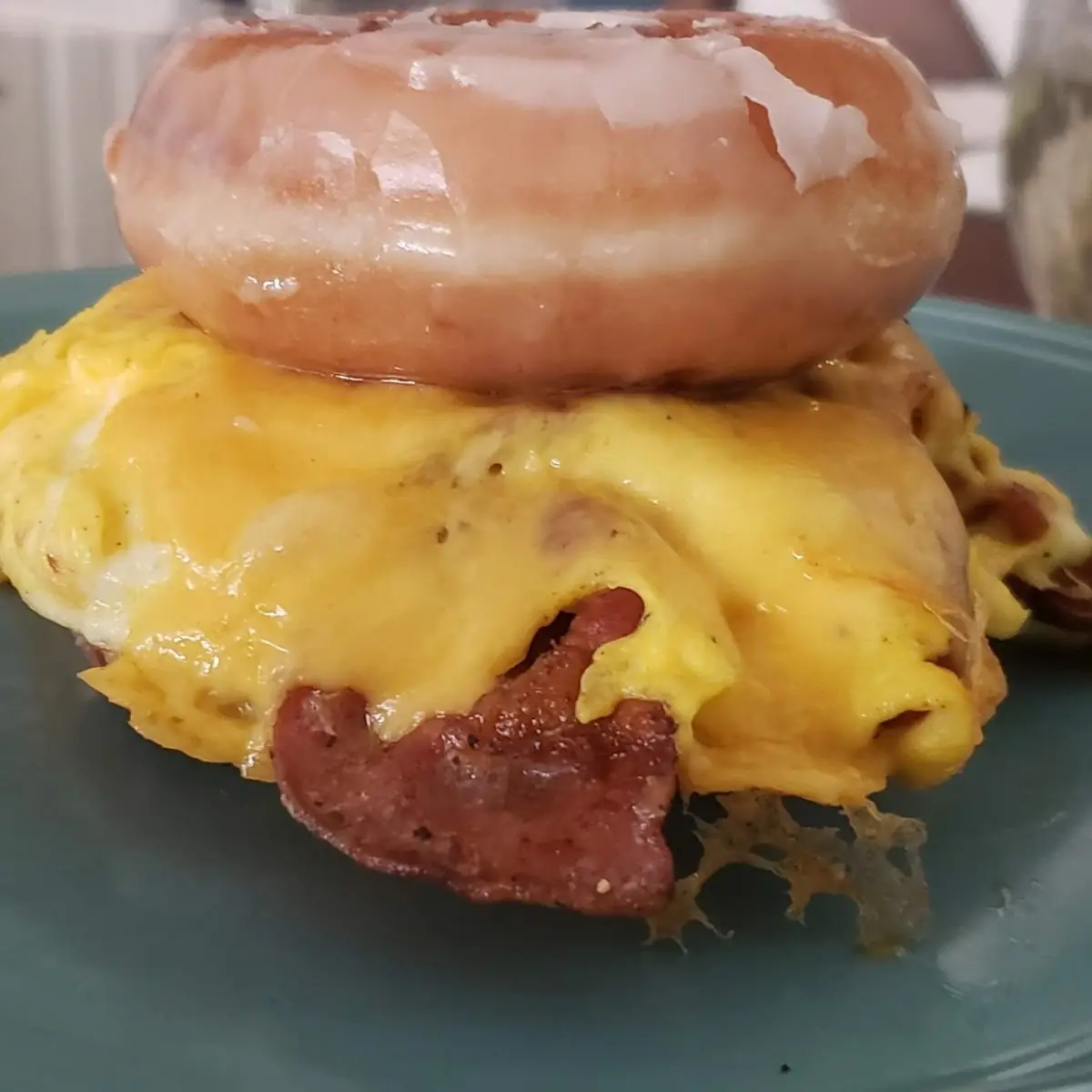 Bacon Egg and Cheese Donut Sandwich