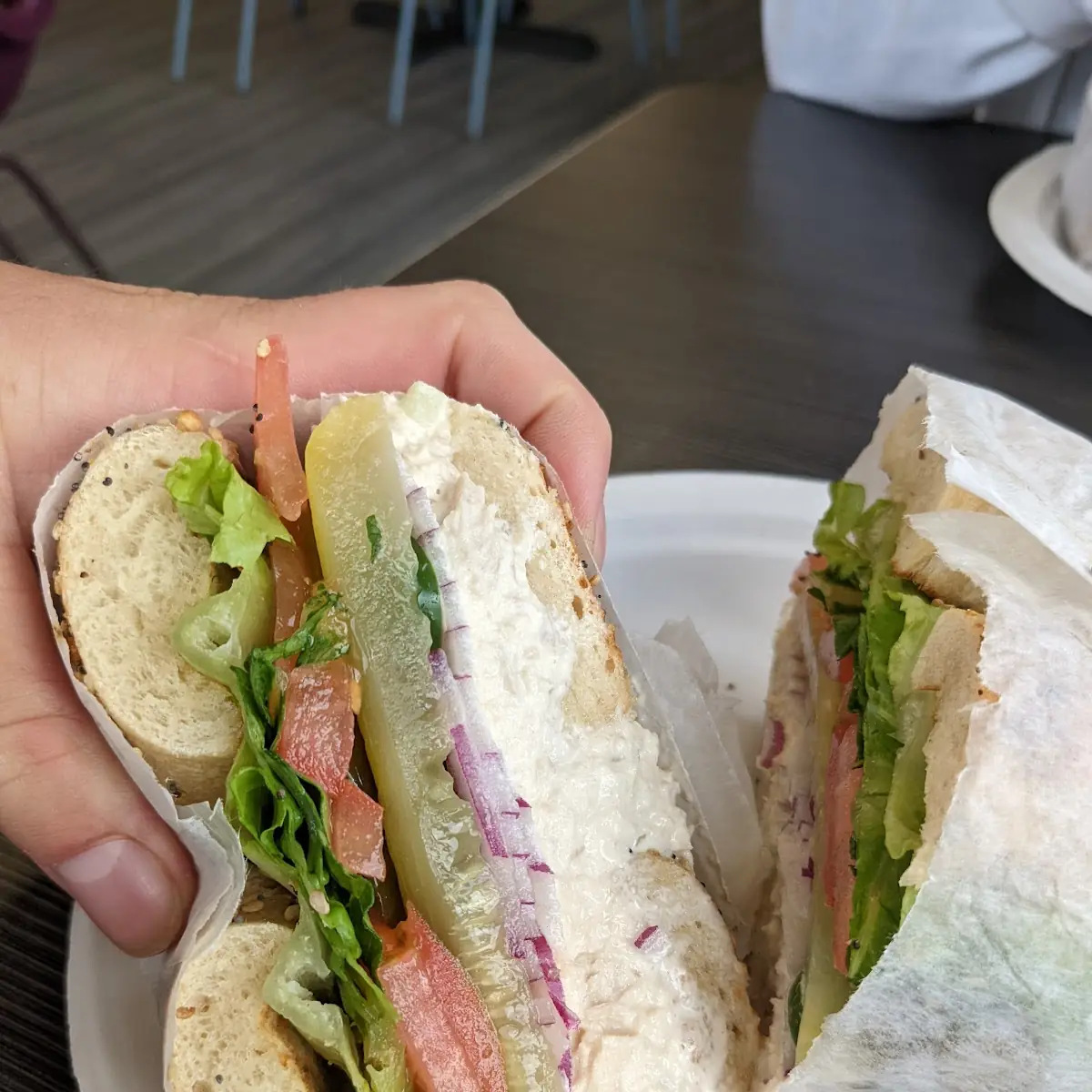 Cream Cheese Bagel with Vegetables