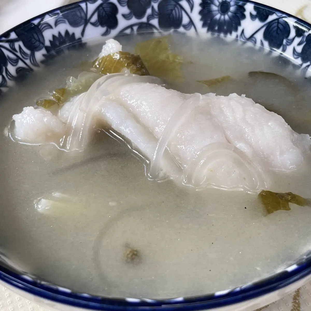 Boiled Fish with Pickled Cabbage