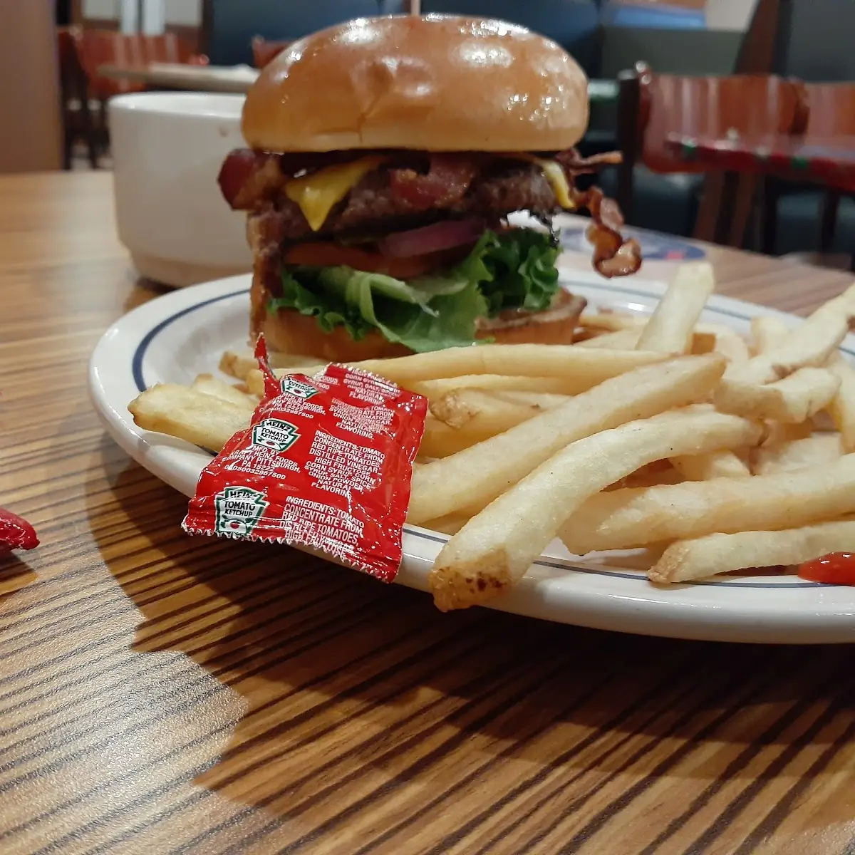 Bacon Burger and Fries