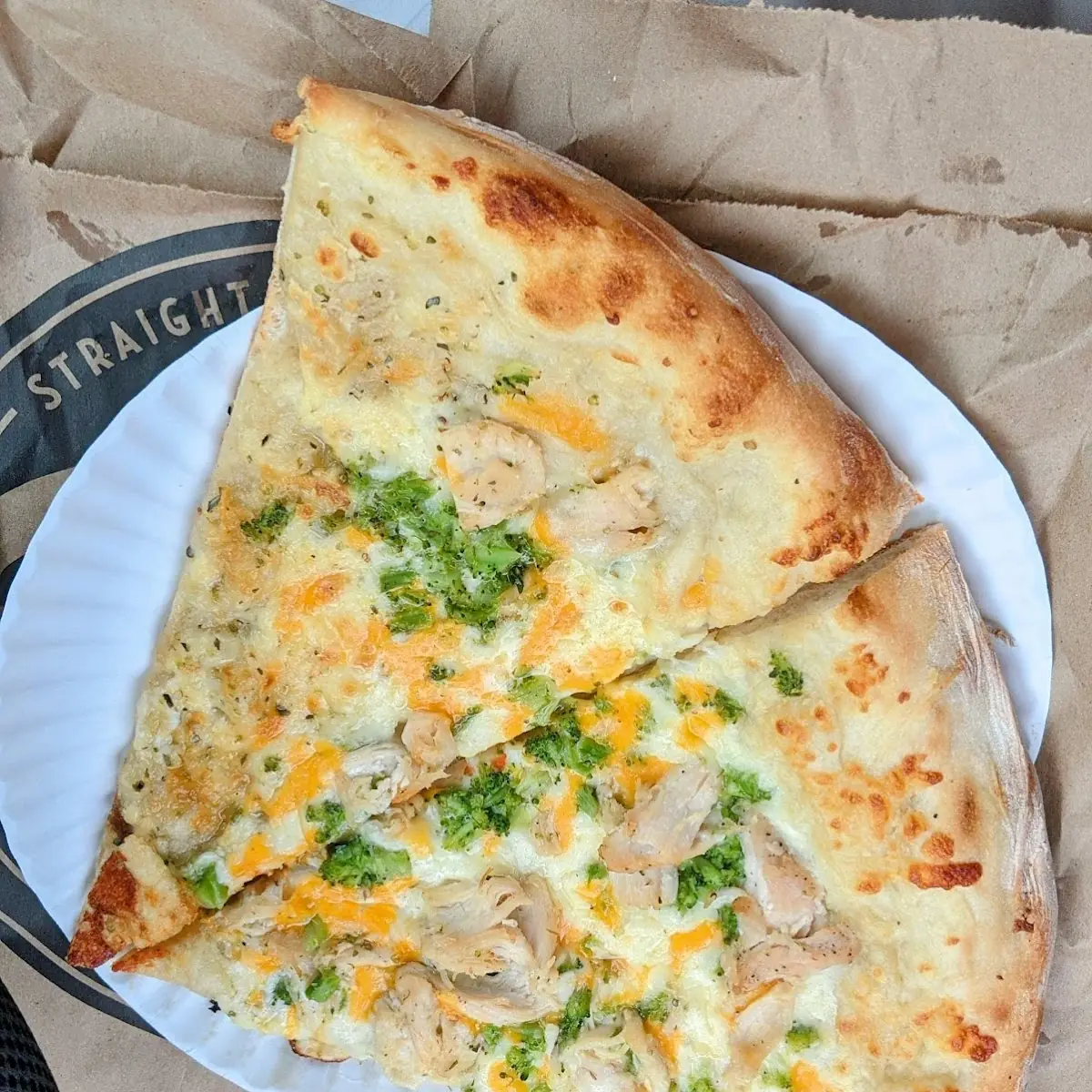 Chicken Broccoli Pizza by the Slice