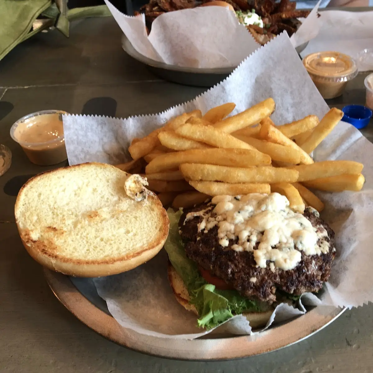 Bleu Cheese Burger and Fries