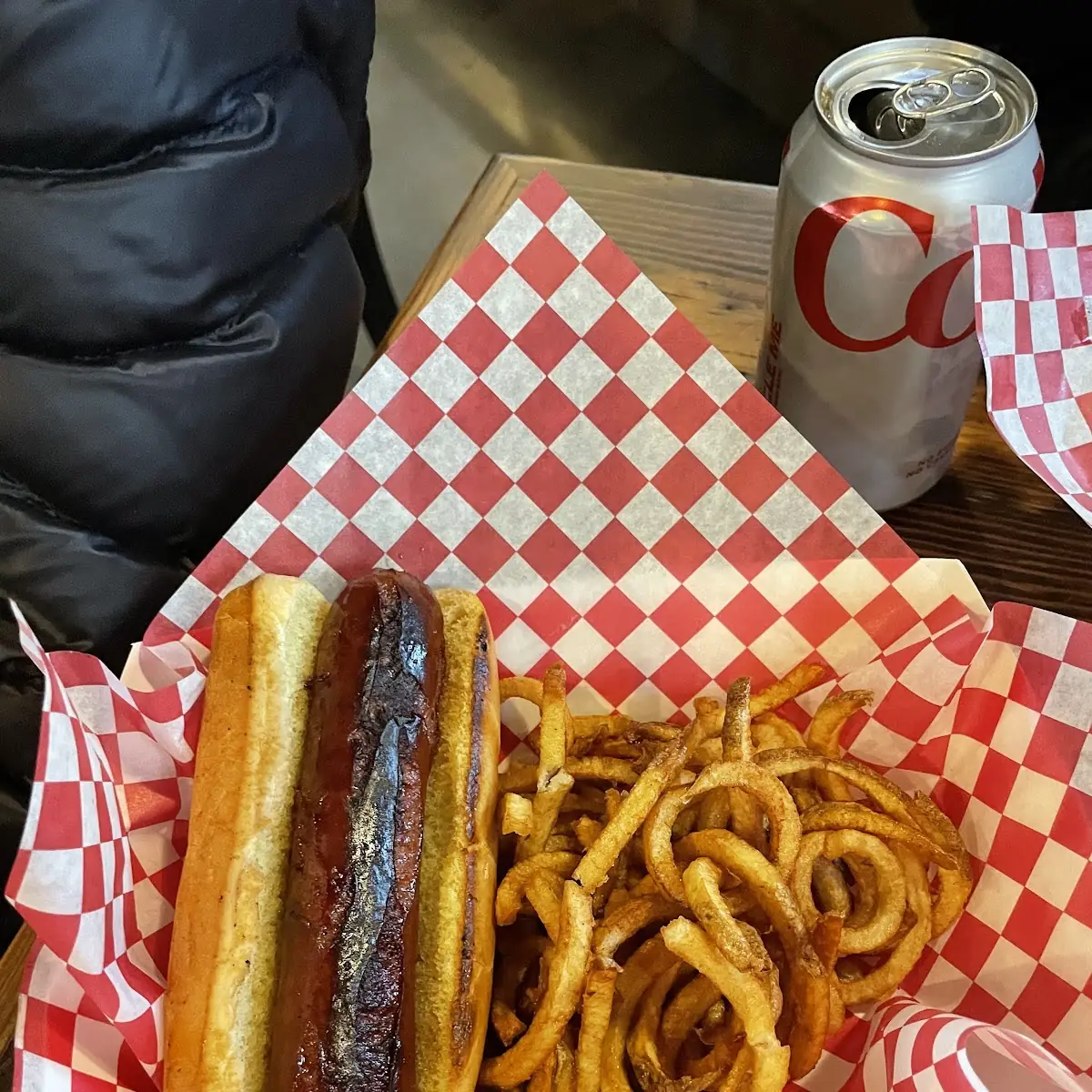 Hot Dog with Curly Fries