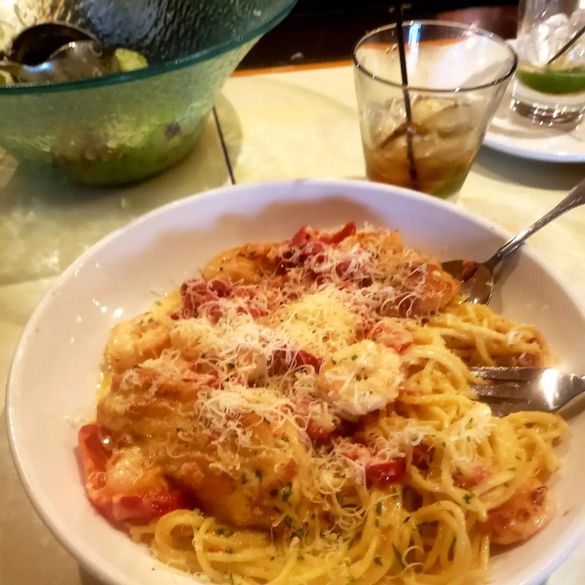 Shrimp and Chicken Carbonara