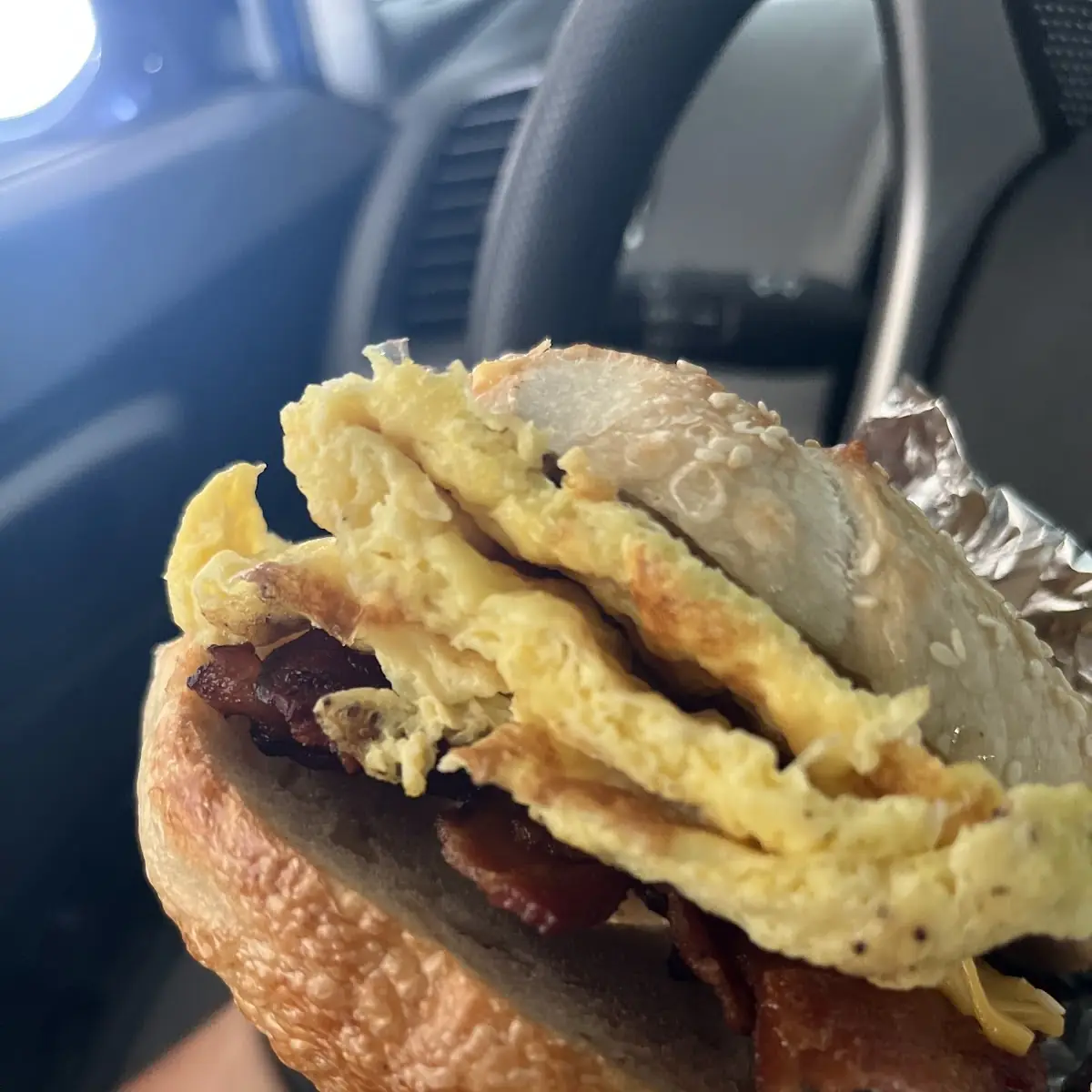 Bacon Egg & Cheese on a Sesame Bagel