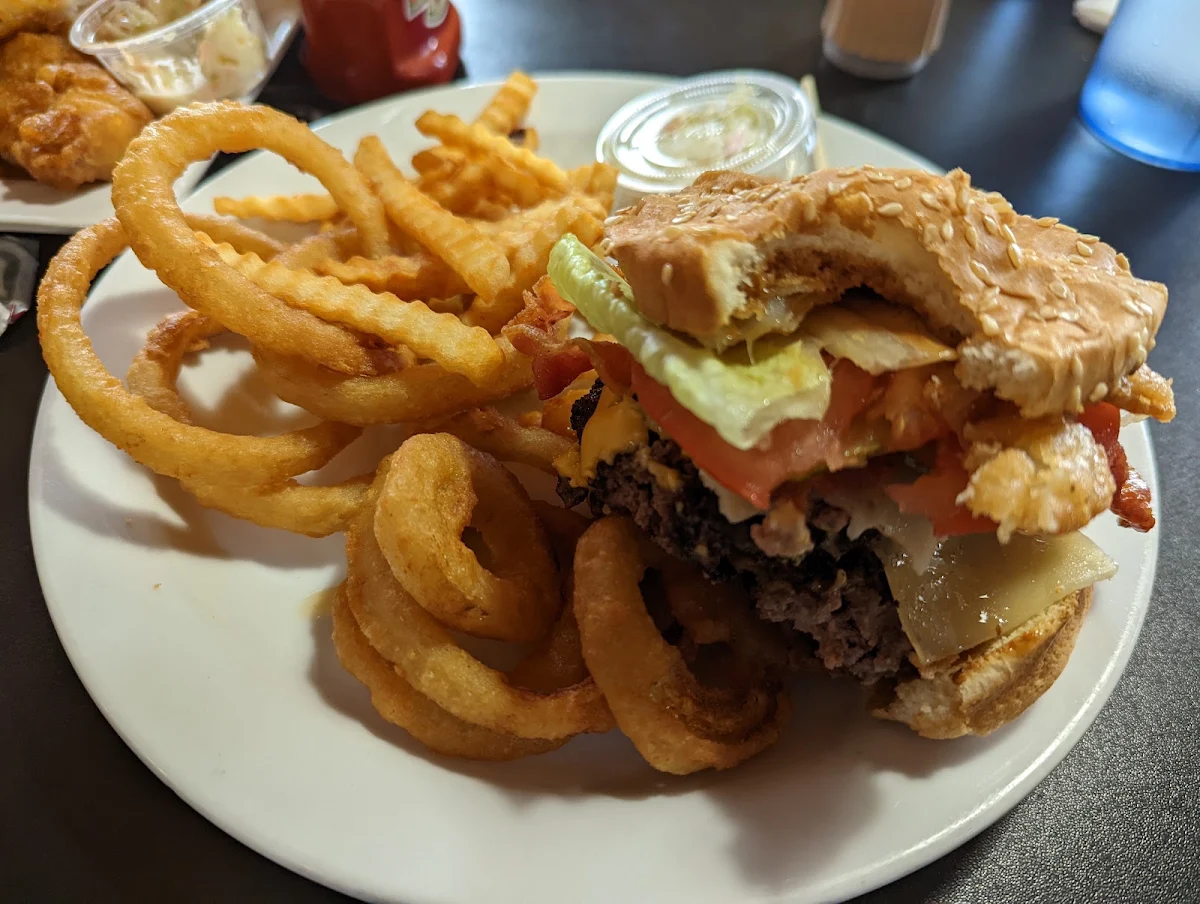 Double Burger with Onion Rings
