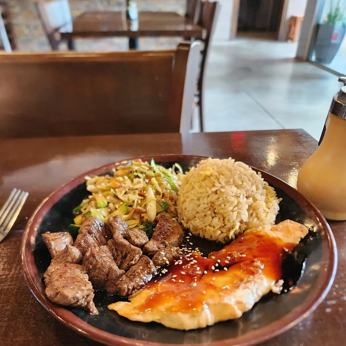 Hibachi Steak and Salmon
