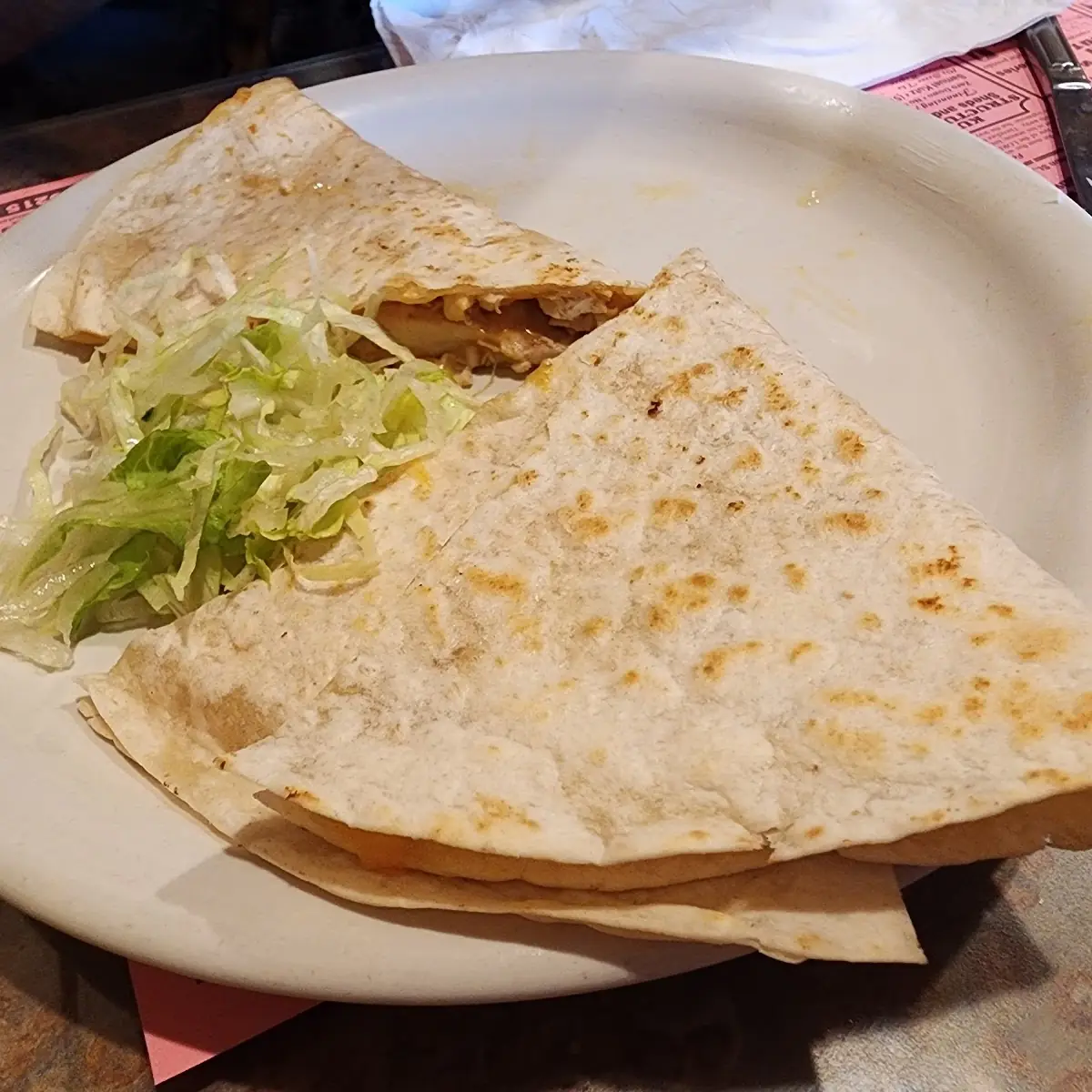 Chicken and Cheese Quesadilla