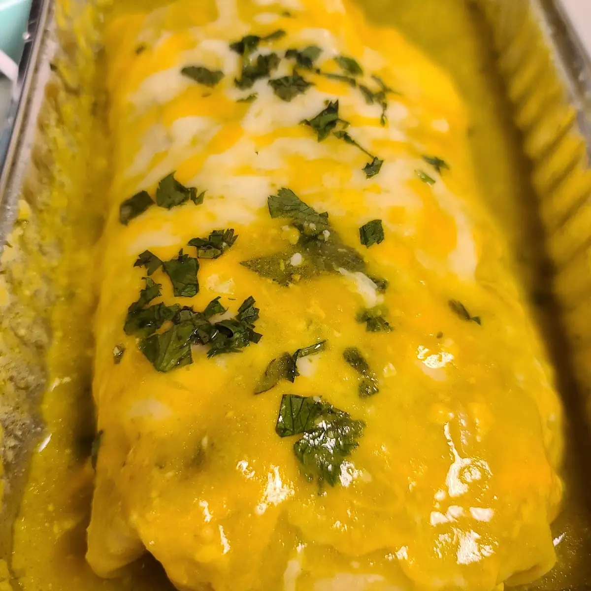 Pulled Pork Wet Burrito with Green Sauce