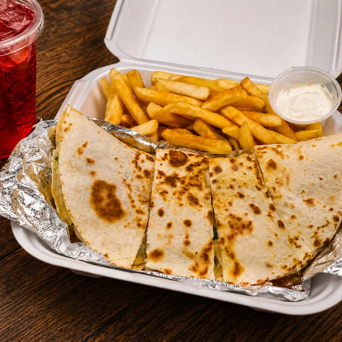 Chicken Quesadilla & Fries