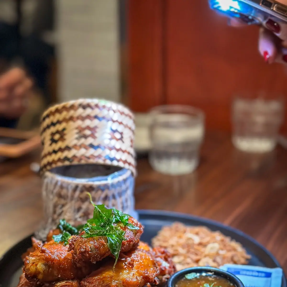 Crispy Chicken Wings with Sticky Rice