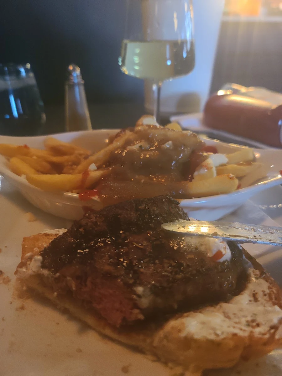Steak Sandwich and Poutine
