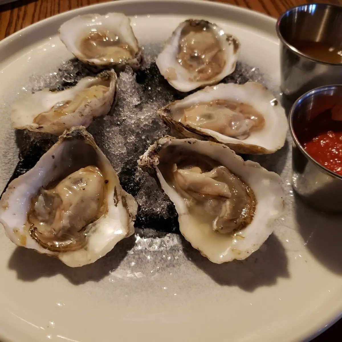 Fresh Oysters on Ice with Sauces