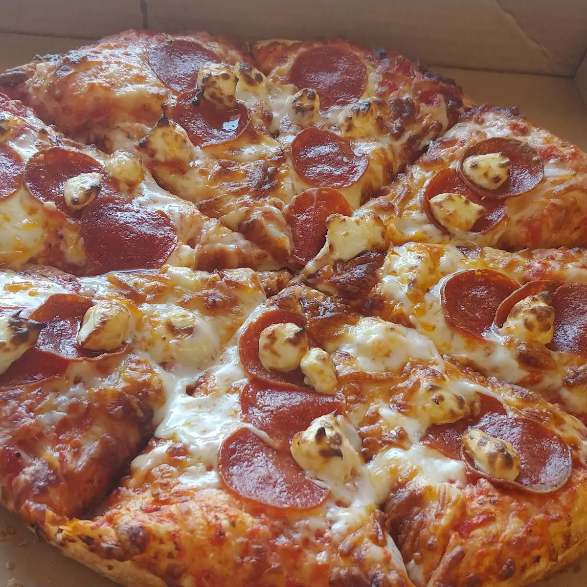 Pepperoni and Cream Cheese Pizza