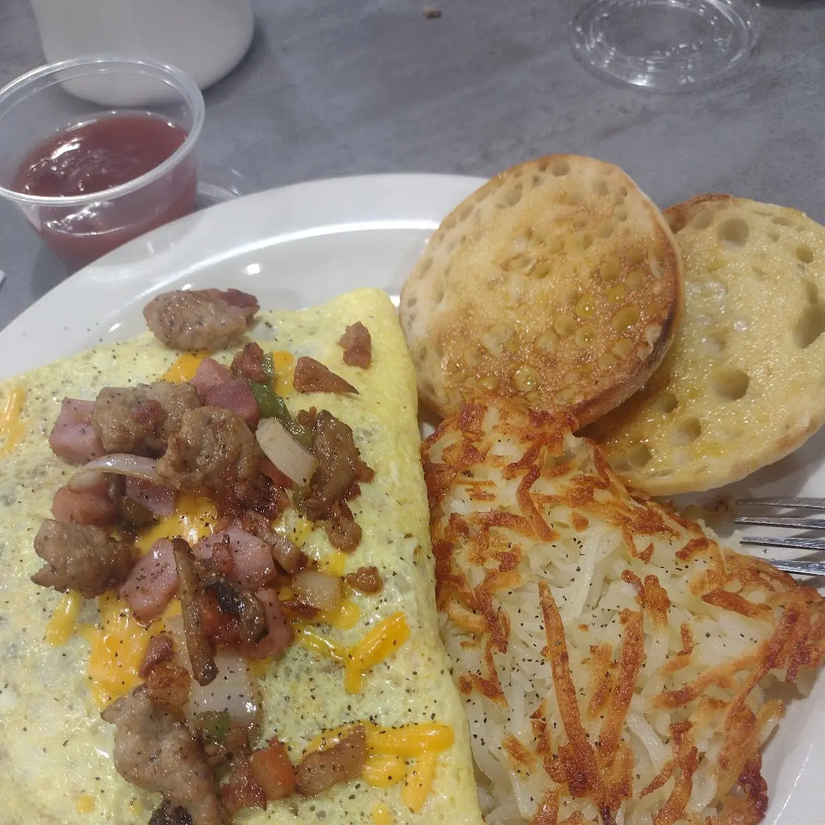 Bacon Sausage Omelette