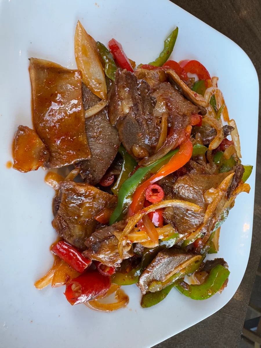 Stir Fried Beef Tongue, Karlaylisi Restaurant - Uyghur Cuisine
