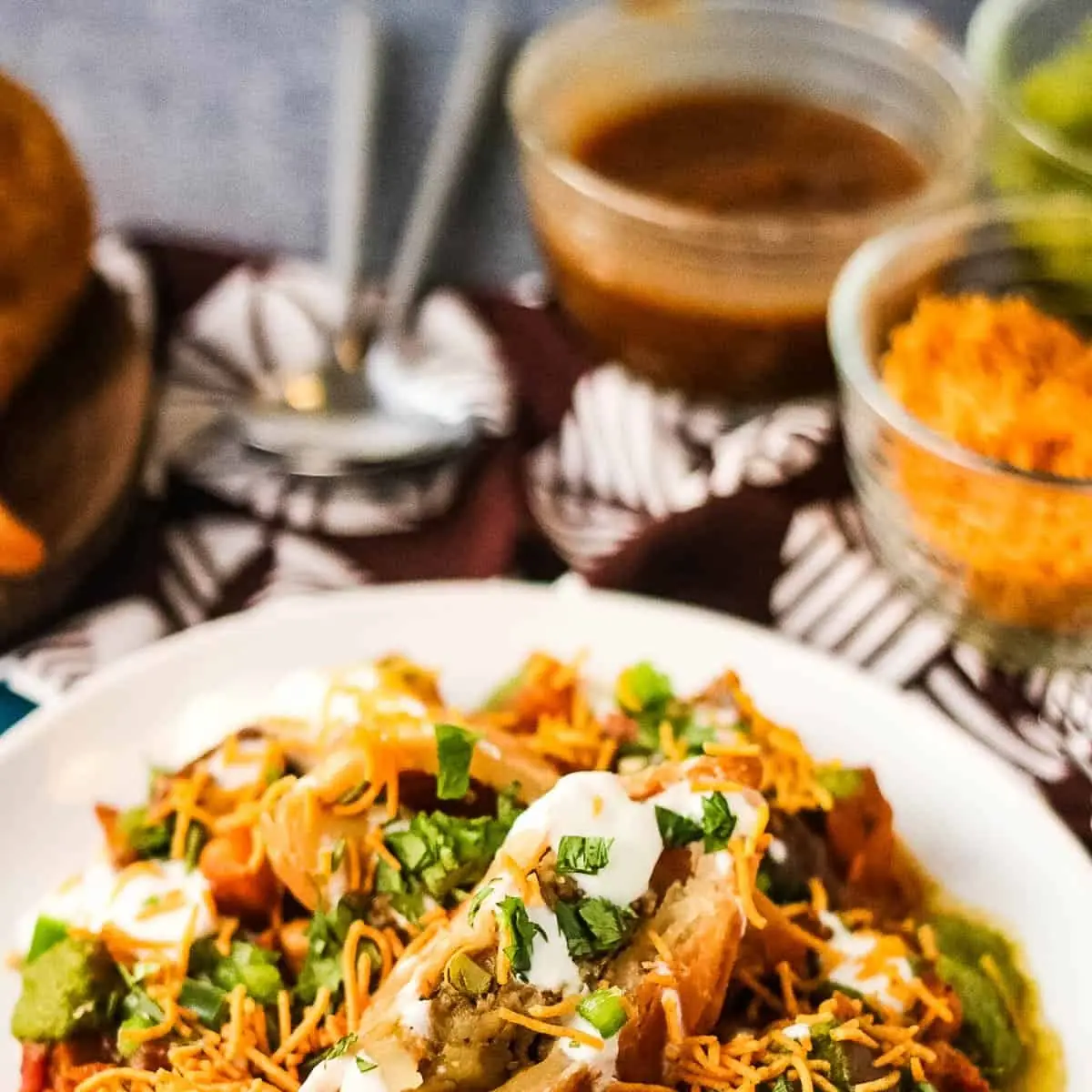 Veg Samosa Chaat
