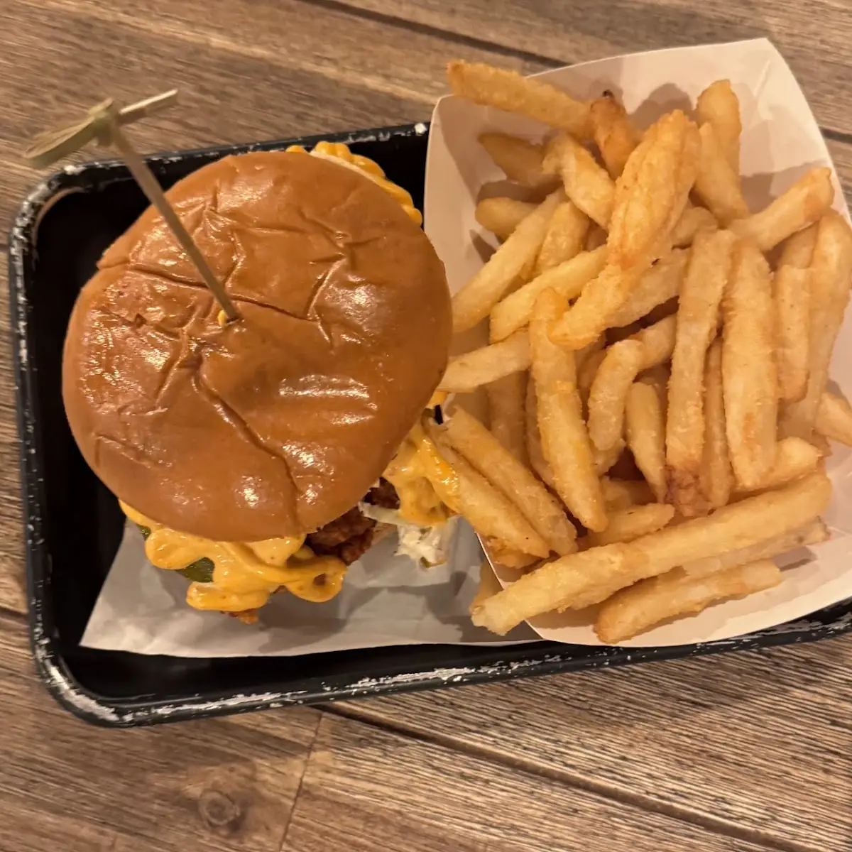 Double Cheeseburger and Seasoned Fries
