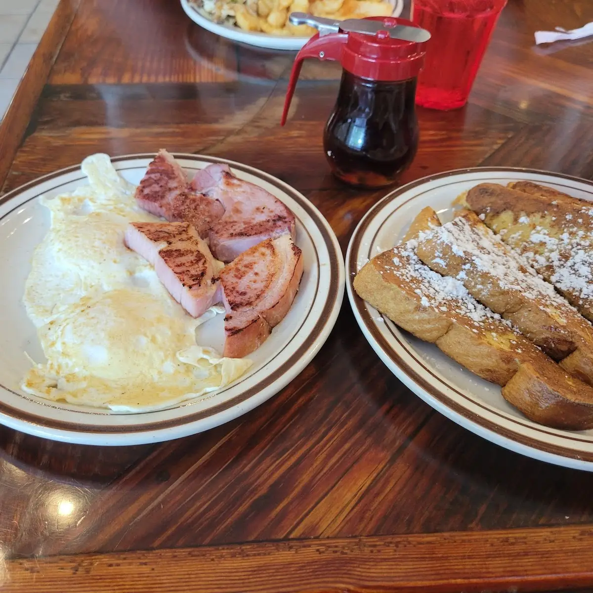 French Toast with Scrambled Eggs and Bacon