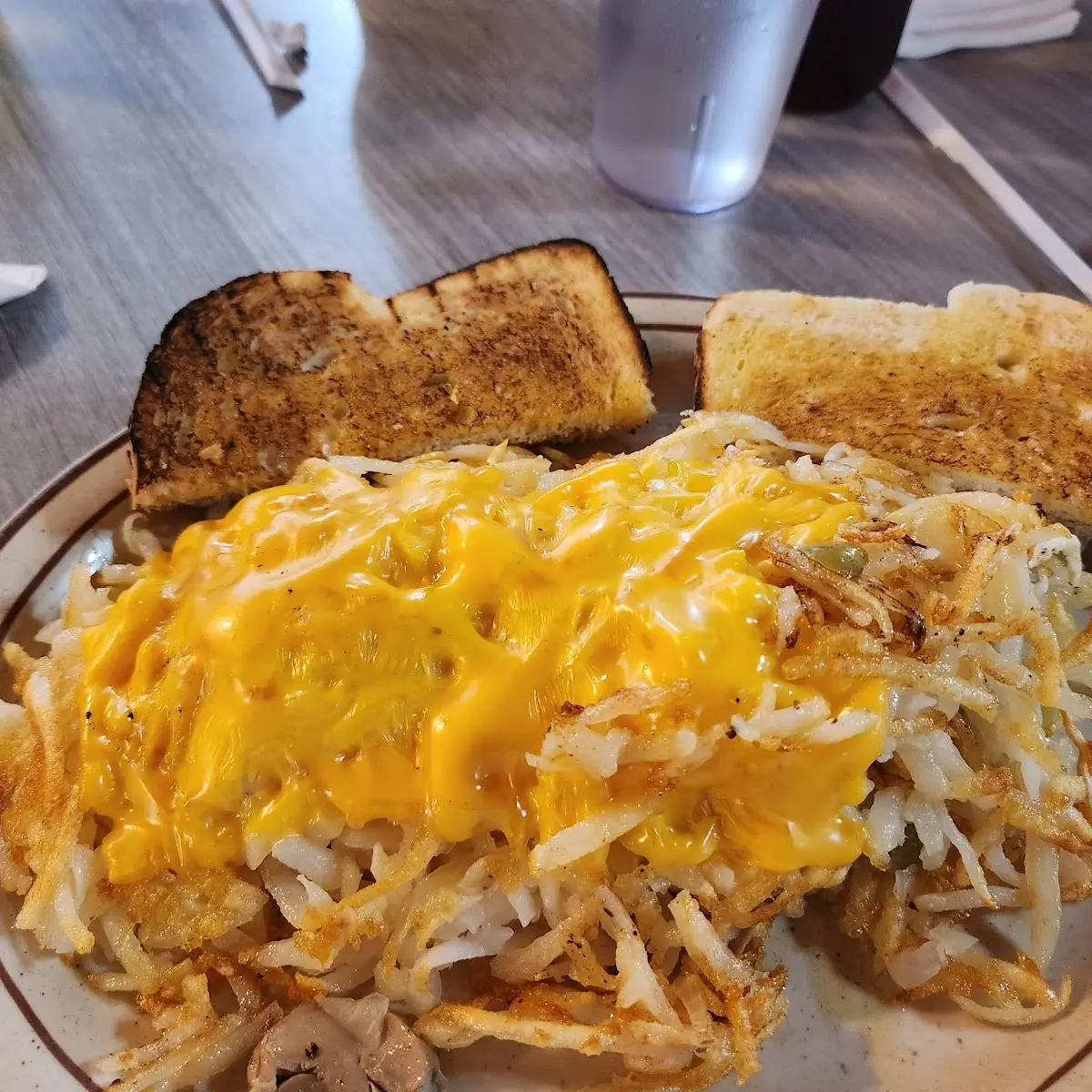 Seven Eggs Stuffed Hash Browns