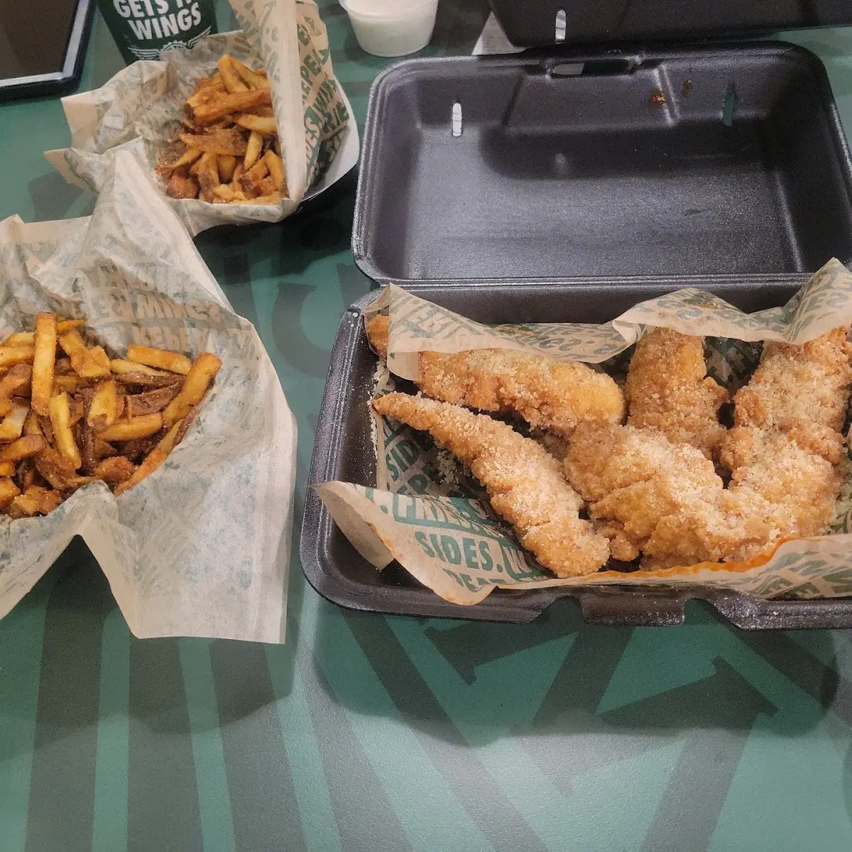 Garlic Parmesan Wings and Fries