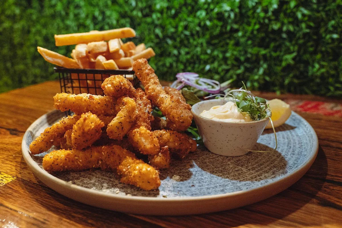 Salt & Pepper Calamari Bites and Chips, The Pizza Bar Diggers Rest