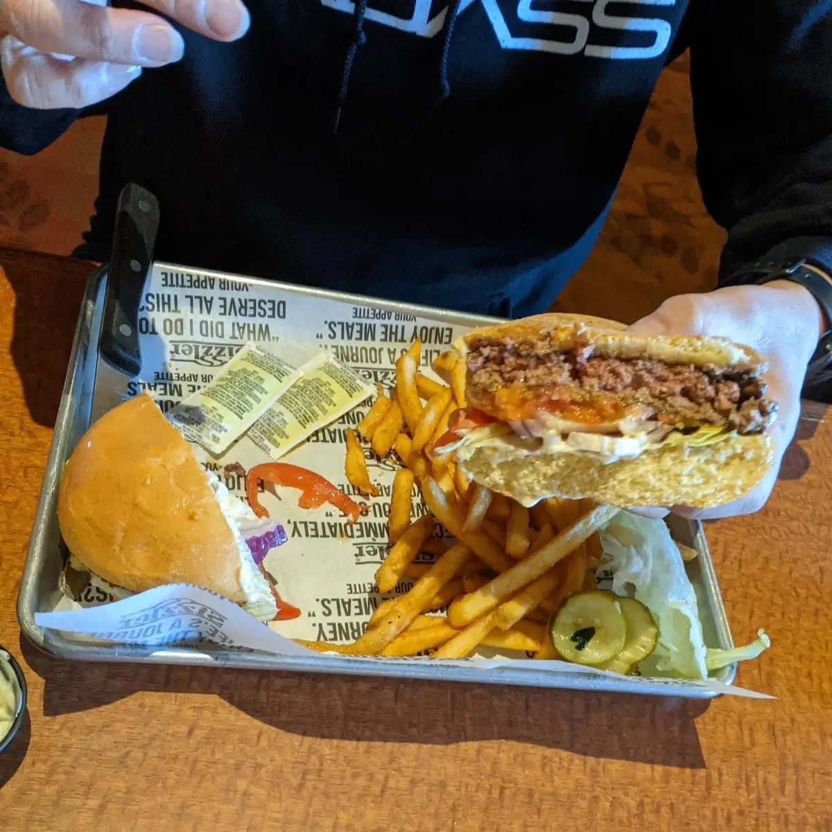 Cheese Burger and Fries