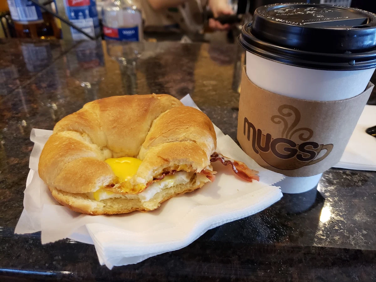 Croissant Sandwich and Tea