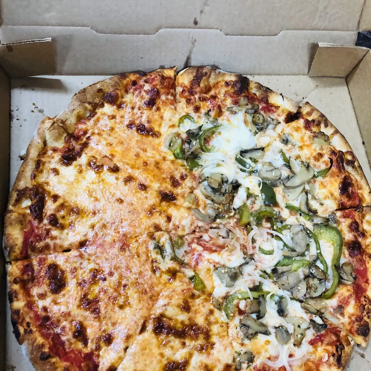 Half Cheese Half Vegetarian Pizza