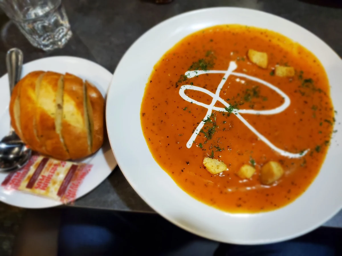 Tomato Basil Bowl Soup, Rickys All Day Grill -Scottsdale Center