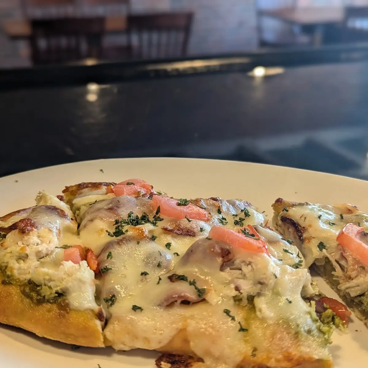Chicken Bacon Pesto Flatbread