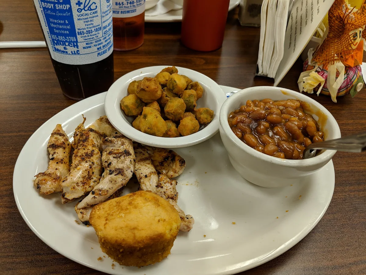 Grilled Chicken Tenders with Okra
