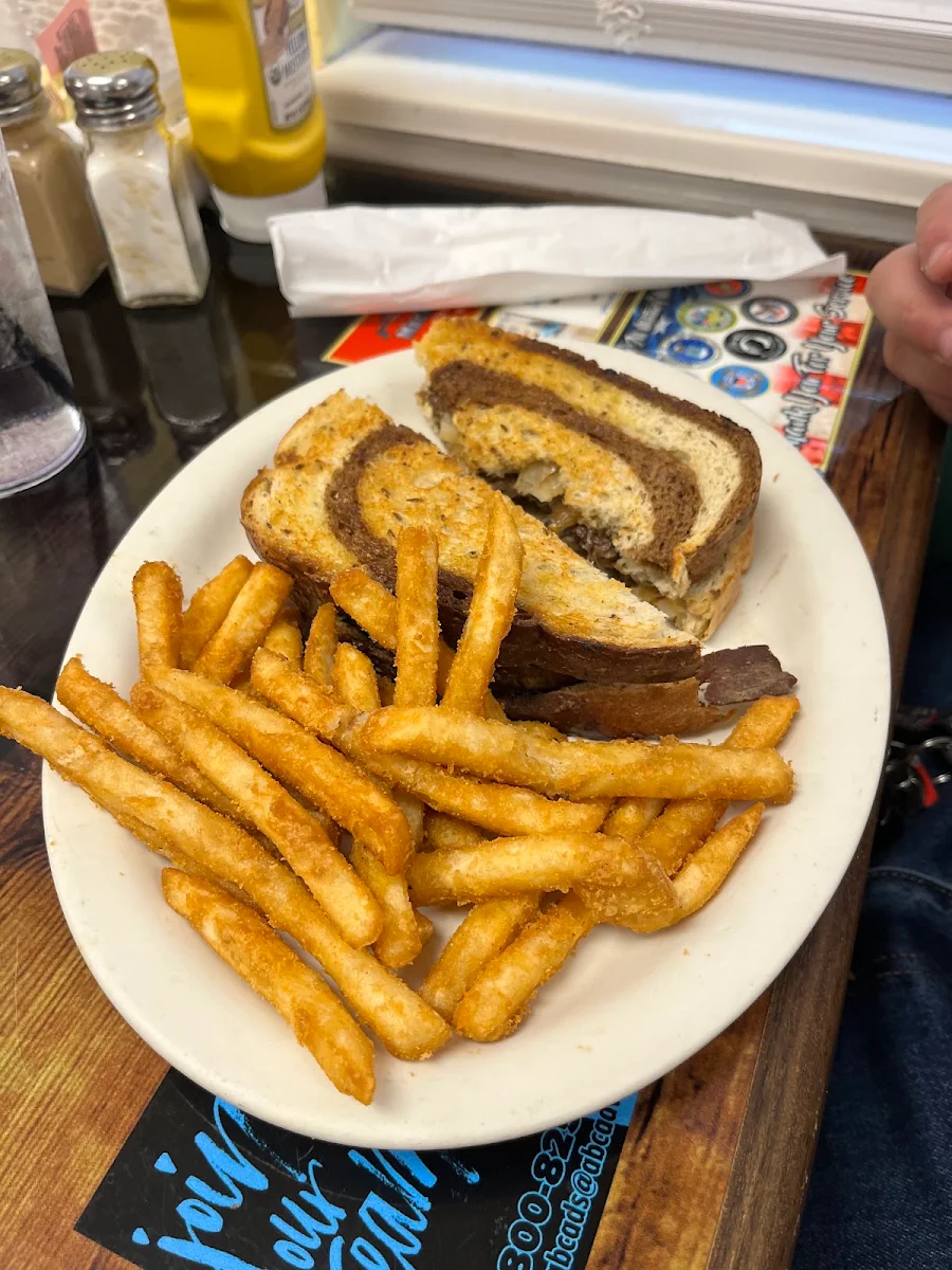 Patty Melt Burger and Fries