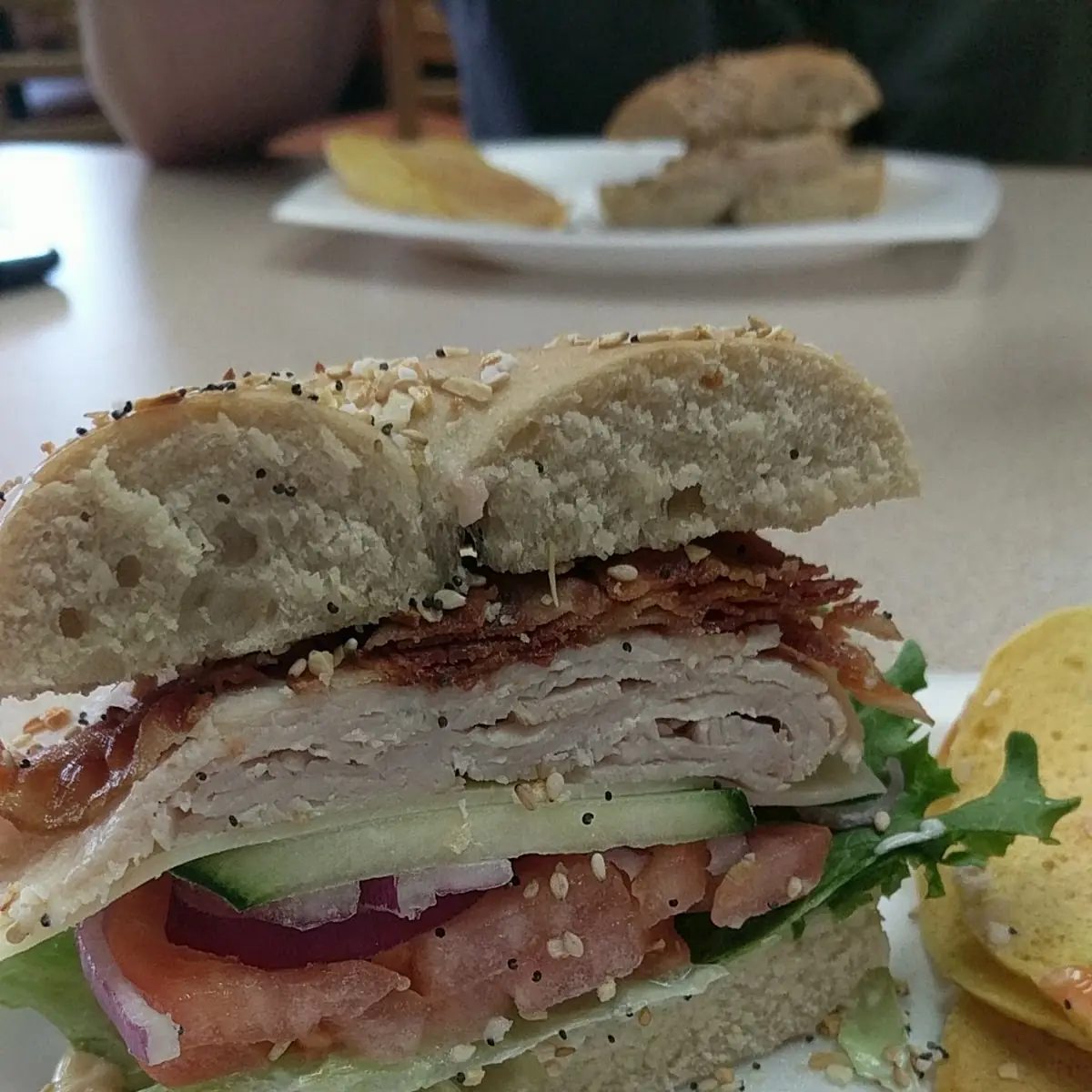 Turkey Bravo on Supreme Bagel with Everything