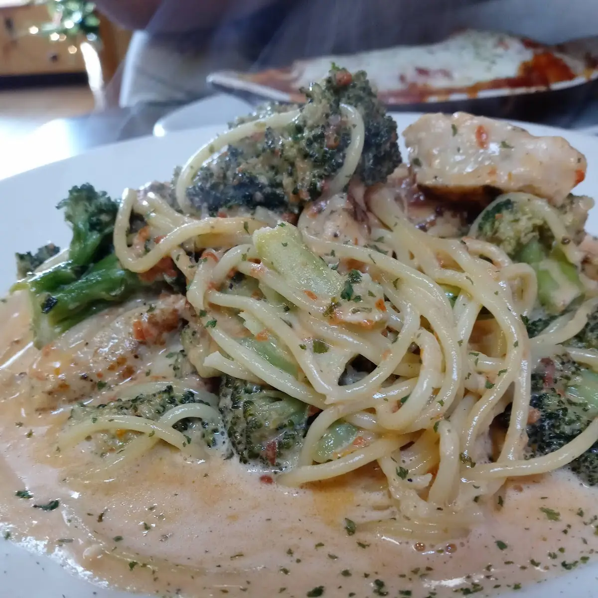 Chicken Broccoli Alfredo Sauce with Noodles