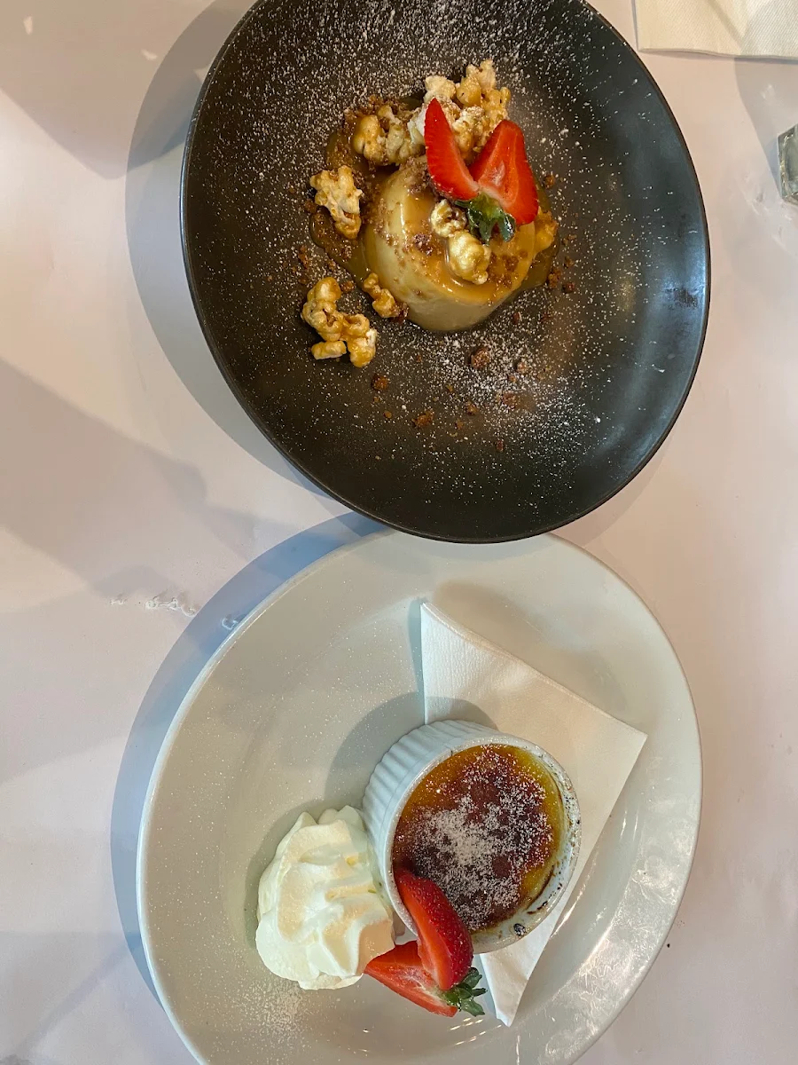 Creme Brulee and Panna Cotta, Luigi's Restaurant