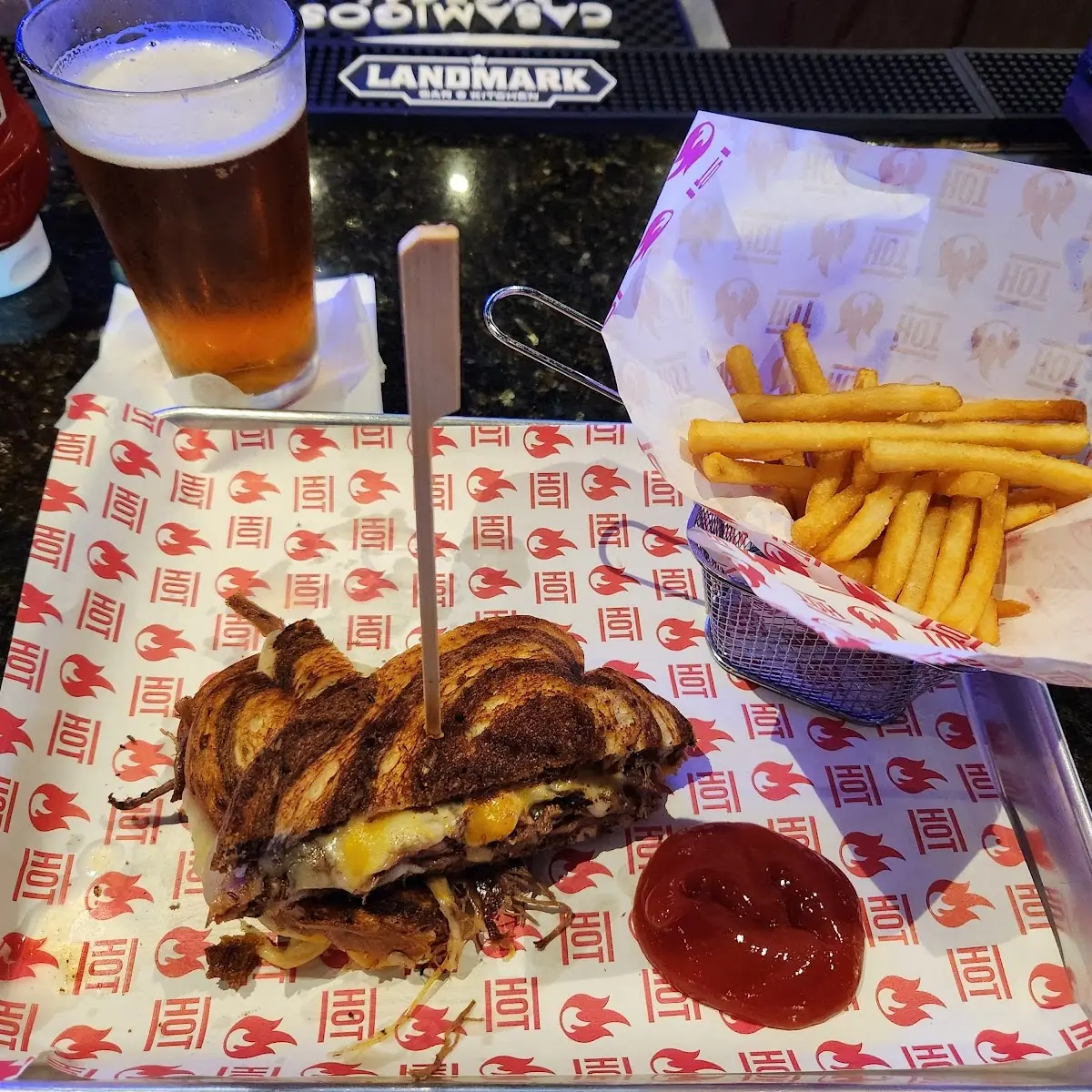 Brisket Grill Cheese and a Yingling